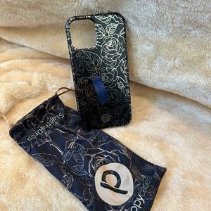 New iPhone 12 Pro Black and Gold roses loopy case
